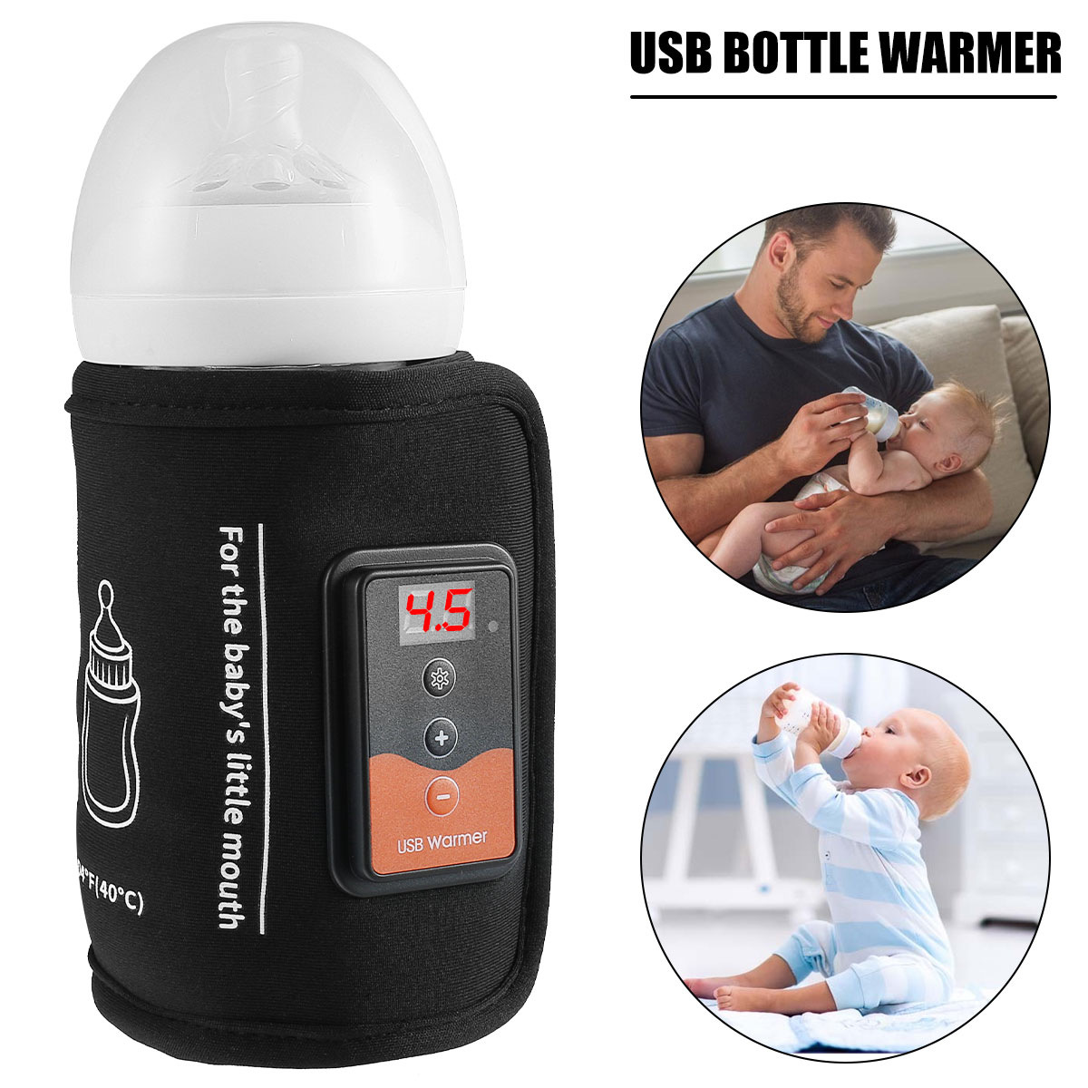 Baby Food Warmer - Chauffe-biberon alimenté par USB, avec température