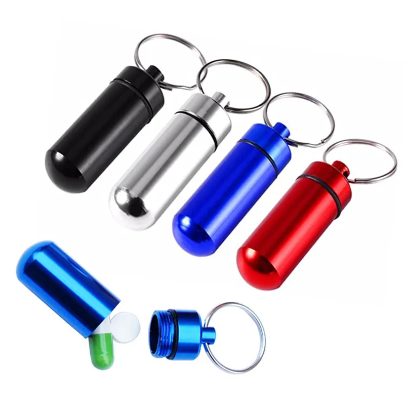 First Food Jar - Porte-pilules en aluminium étanche avec porte-clés,