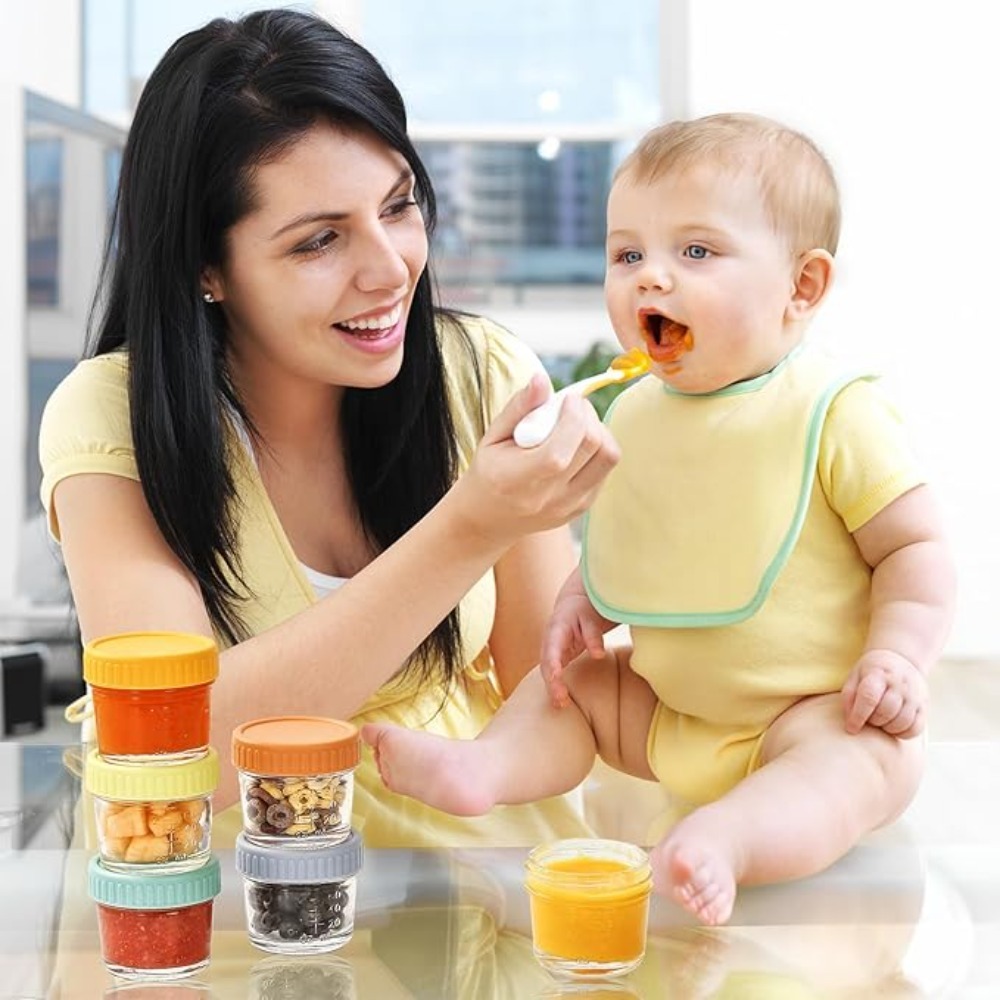 Baby Food Jars With Lids - Lot de 6 pots en verre