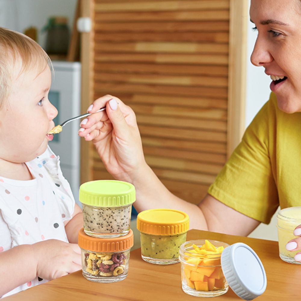 Baby Food Jars With Lids - Lot de 6 pots en verre