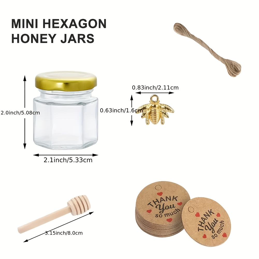Mini pots à miel hexagonaux en - Baby Food Jars With Lids avis et prix